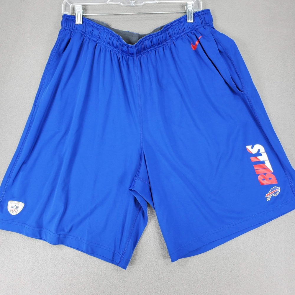 Nike Training Shorts Mens XXL Blue Buffalo Bills NFL Dri-FIT Athletic Gym Pocket